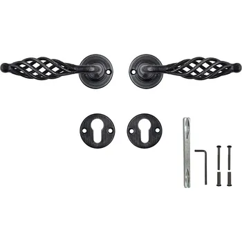 Dveřní kování SATOS Dveřní kování EVELÍNA R rustiko Barevné provedení: černá, Provedení: pro klíč - BB