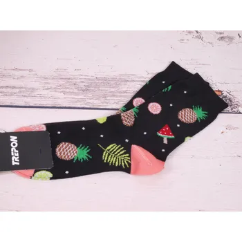 Dámské ponožky Dámské ponožky TREPON PINEA černé velikosti ponožek: 24-27 ( EUR vel. 37-41)