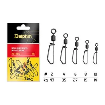 Rolling swivel with T snap / 10ks-10/14kg