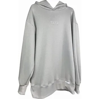Pánská mikina Mimilove Pánská oversize mikina s kapucí TATA Šedá