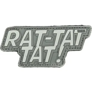 Nášivka 101 INC PVC 3D nášivka "Rat-tat tat" - šedá