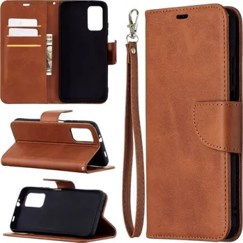 Pouzdro na mobilní telefon TT-TopTechnology Kožené pouzdro Poco M3 hnědé, brown, model knížka, řada LAMBSKIN, materiál syntetická kůže