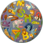 Kobercový ráj Dětský kulatý koberec Alfabet 19 šedý Rozměr: průměr 200 cm