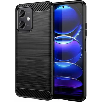 Pouzdro na mobilní telefon Ochranný silikonový obal karbon pro Xiaomi Poco X5 Pro - černý