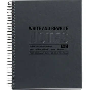 Sešit Poznámkový blok Miquelrius Just Black, A5, 120 listů, linka, černý