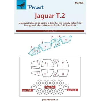 Plastikový model Peewit 1/72 Canopy mask Jaguar T.2 (ITAL)