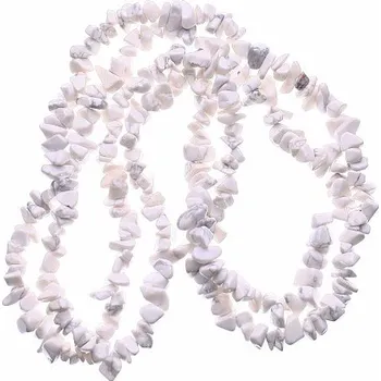 Náhrdelník Magnezit (Howlit bílý) náhrdelník sekaný cca 80 cm