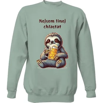 Pánská mikina Mikina bez kapuce Unisex s potiskem Nejsem línej chlastat pánské