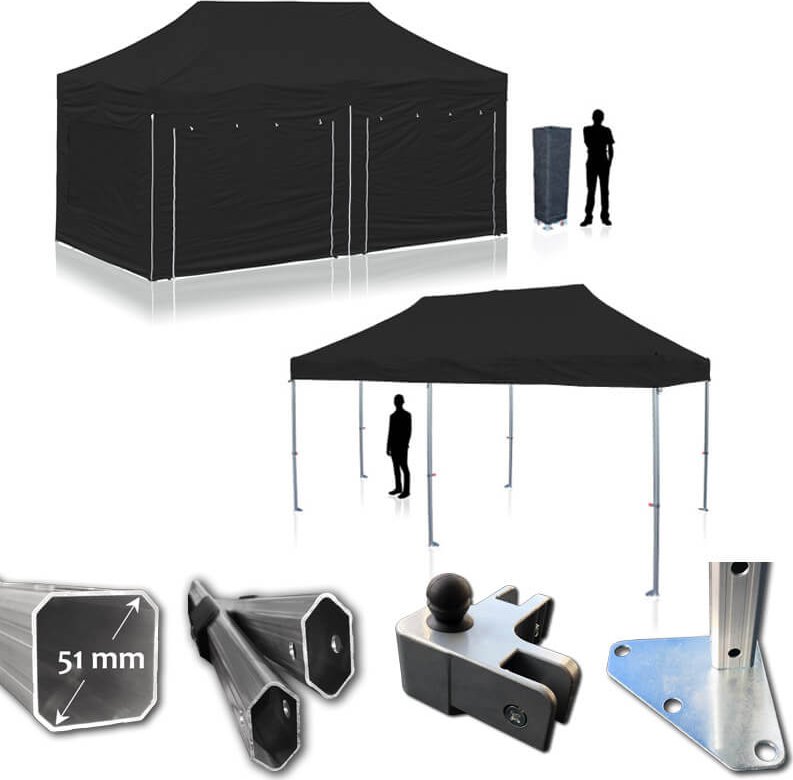 Nůžkový párty stan RedX® PROFI PLUS 3x6 m (Celohliníkový profesionální nůžkový párty stan 3x6 m v odlehčené verzi - dostupný v 14 barvách a možností vlastního potisku)