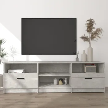 Televizní stolek vidaXL TV skříňka 150x33,5x45 cm kompozitní dřevo [817115] Barva: Betonová šedá