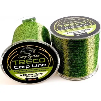 Carp System Treco Dot Green 1000m Průměr vlasce/šňůry: 0,35mm Získejte slevu -5% za registraci v e-shopu