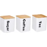 Kinvara Dóza na kávu a čaj , kovové, bílé, 3 ks