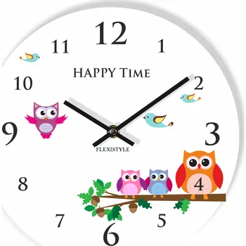 Hodiny Dětské hodiny na zeď se sovičkami - vzor 3