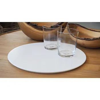 Kulatý servírovací tác Bílý