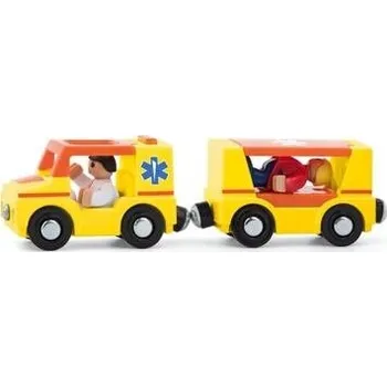 Vláček a vláčkodráha Autíčka k vláčkodráze - Ambulance, 4ks
