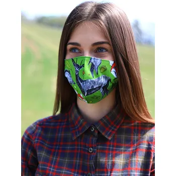 Pleťová maska TETRAO bavlněná ochranná maska na obličej - les zelené 1 ks