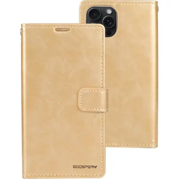 Pouzdro na mobilní telefon Mercury Ochranné pouzdro na iPhone 15 Pro MAX - Mercury, Bluemoon Diary Gold