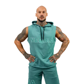 Pánská mikina Nebbia Mikina bez rukávů IRON BEAST 710 zelená - XL