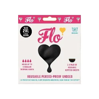 FLO Menstruační kalhotky černé 3XL