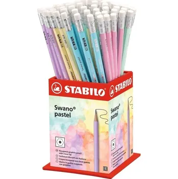 Grafitová tužka Grafitové tužky STABILO Pastel s gumou HB, 72ks ve stojánku