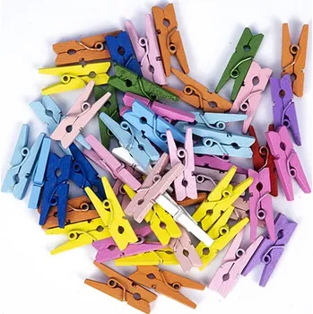 Kolíčky dřevěné barevné dekorační 25mm Počet kusů: 50