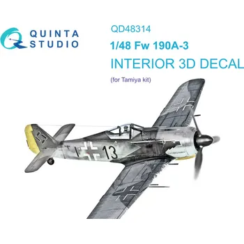 Plastikový model Quinta studio 1/48 Fw 190A-3 3D-Print.&col.Interior (TAM)
