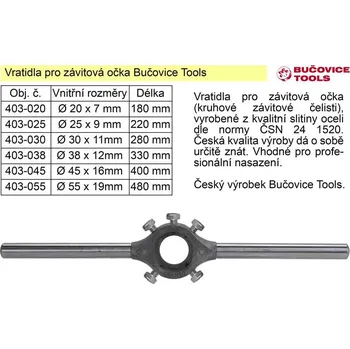 BUČOVICE TOOLS a.s. Vratidlo pro závitová očka 16 mm Bučovice Tools