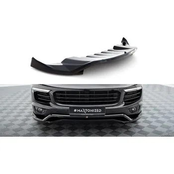 Karosérie Spojler pod nárazník lipa Porsche Cayenne Mk2 Facelift černý lesklý plast