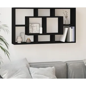 Obývací pokoj vidaXL Nástěnná police s 8 přihrádkami [342591] Barva: Černá