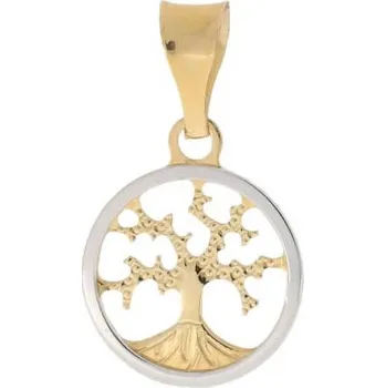 Přívěsek Zlatý strom života v bílém kroužku