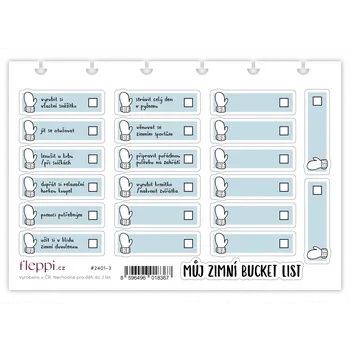 samolepka Fleppi Leden 2024 | arch 3 - Můj zimní bucket list