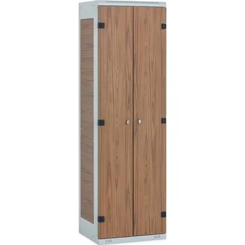 TRITON Šatní skříňka 2-dveřová, 1750 x 600 x 500 mm - lamino/kov Provedení lamina:: ořech Rockford K085 PW, Provedení zámku: jiný zámek (uveďte do poznámky) - cena na vyžádání, Provedení skeletu: kov černá RAL 9005