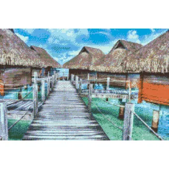 Diamantové malování Diamantové malování - Bora Bora Velikost: 40x60cm, Rámování: Pouze srolované plátno, Diamanty: Čtvercové