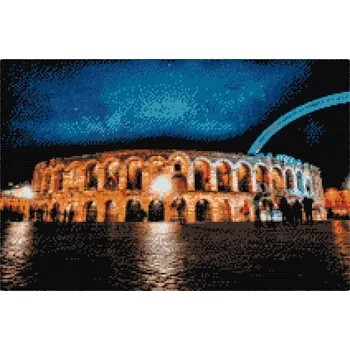 Diamantové malování Diamantové malování - Operní dům Arena di Verona Velikost: 40x60cm, Rámování: Pouze srolované plátno, Diamanty: Kulaté