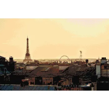 Diamantové malování Diamantové malování - Paříž za rozbřesku Velikost: 40x60cm, Rámování: Pouze srolované plátno, Diamanty: Čtvercové