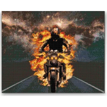 Diamantové malování Diamantové malování - Ghost Rider Velikost: 30x40cm, Rámování: Pouze srolované plátno, Diamanty: Čtvercové
