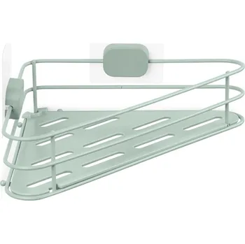 Zelená rohová samodržící kovová koupelnová polička Grena – Compactor ID_1591146