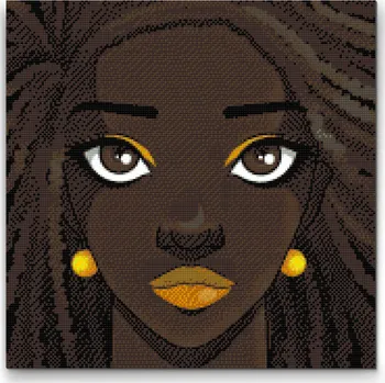 Diamantové malování Diamantové malování - Afro žena Velikost: 50x50cm, Rámování: Pouze srolované plátno, Diamanty: Kulaté