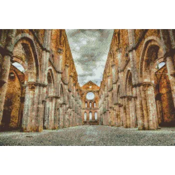 Diamantové malování Diamantové malování - San Galgano, Toskánsko Velikost: 40x60cm, Rámování: Pouze srolované plátno, Diamanty: Čtvercové