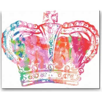 Diamantové malování Diamantové malování - Barevná koruna Velikost: 30x40cm, Rámování: Pouze srolované plátno, Diamanty: Čtvercové