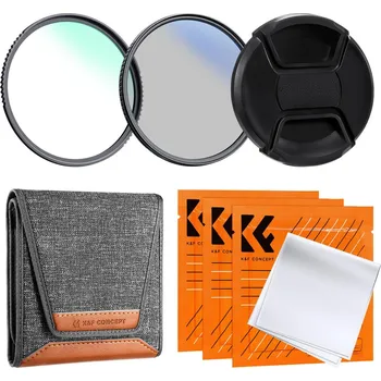K&F Concept sada filtrů UV+CPL+pouzdro+krytka objektivu+3 utěrky, průměr 62mm (výhodná sada UV a polarizačního filtru se spoustou dalšího příslušenství)