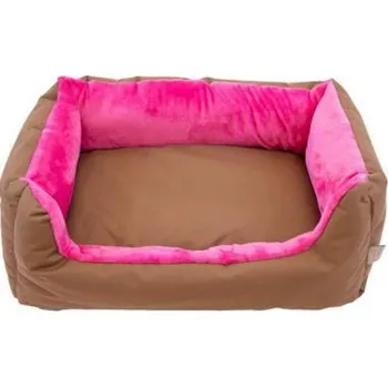 Pelíšek pro psa Pelech obdélník Rina hnědá/ružová 60x40 cm