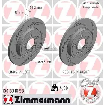 Brzdový kotouč Brzdový kotouč ZIMMERMANN 100.3310.53