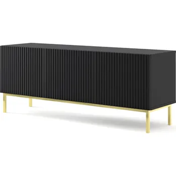 Televizní stolek ARTBm TV stolek RAVENNA B 3D 150 | černá matná Provedení: Černý mat / zlatá podnož