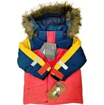 ROSTOUCÍ zimní BUNDA Didriksons Bjarven - lososová-modrá-žlutá KONFEKČNÍ VELIKOST: 80