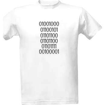 Tričko s potiskem Tričko "Hello!" v binárním kódu pánské
