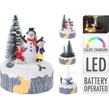 Vánoční dekorace Euro Habitat Sněhulák do Vánoční scénérie 13cm