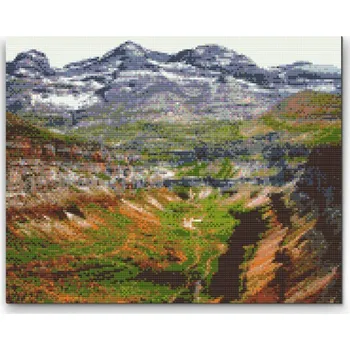 Diamantové malování Diamantové malování - Kaňon Ordesa, Španělsko Velikost: 30x40cm, Rámování: Pouze srolované plátno, Diamanty: Kulaté