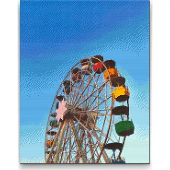 Diamantové malování Diamantové malování - Tibidabo zábavní park, Barcelona Velikost: 30x40cm, Rámování: Pouze srolované plátno, Diamanty: Kulaté