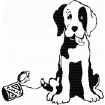 Diamantové malování Diamantové malování - Černobílý pes Velikost: 40x50cm, Rámování: Pouze srolované plátno, Diamanty: Čtvercové